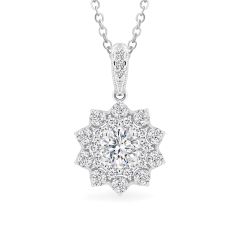 Mặt dây vàng trắng 14K gắn kim cương DOJI AFPB100125F2HA1