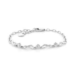 Lắc tay vàng trắng 14K gắn kim cương DOJI AFBB000016F2HA1