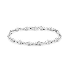 Lắc tay vàng trắng 14K gắn kim cương DOJI AFBB000020F2HA1