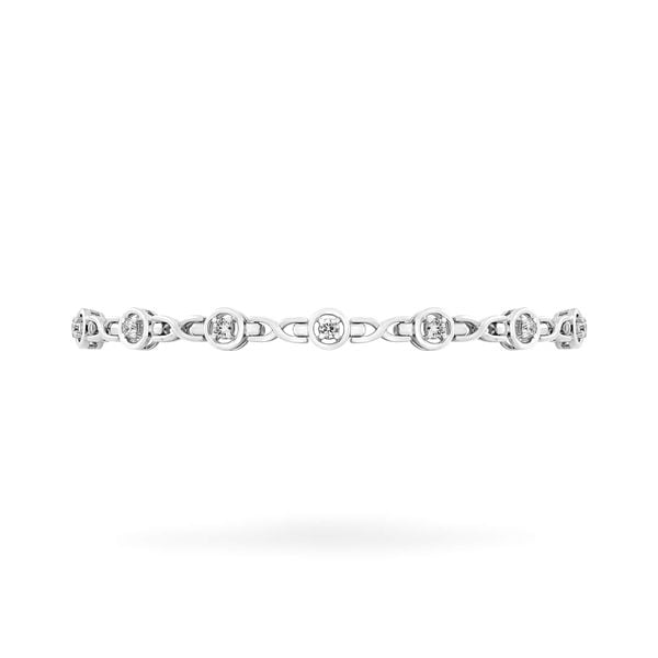 Lắc tay vàng trắng 14K gắn kim cương DOJI AFBB000020F2HA1