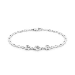 Lắc tay vàng trắng 14K gắn kim cương DOJI AFBB100017F2HA1