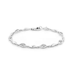 Lắc tay vàng trắng 14K gắn kim cương DOJI AFBB900005F2DA1