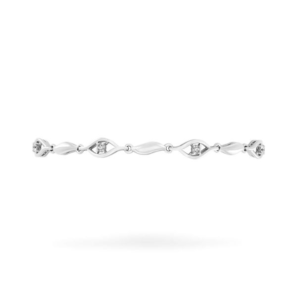 Lắc tay vàng trắng 14K gắn kim cương DOJI AFBB900005F2DA1