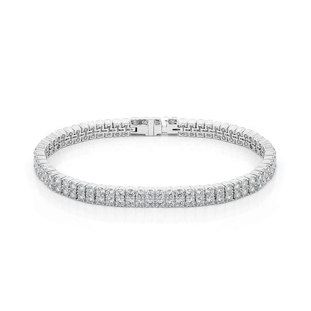 Lắc tay vàng trắng 14K gắn kim cương DOJI AFBB900478F2ML1 