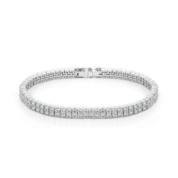 Lắc tay vàng trắng 14K gắn kim cương DOJI AFBB900478F2ML1