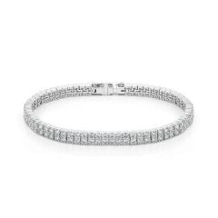 Lắc tay vàng trắng 14K gắn kim cương DOJI AFBB900478F2ML1
