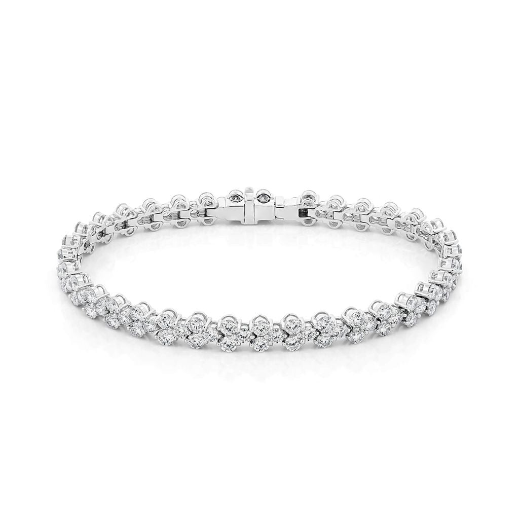 Lắc tay vàng trắng 14K gắn kim cương DOJI AFBB900479F2ML1 