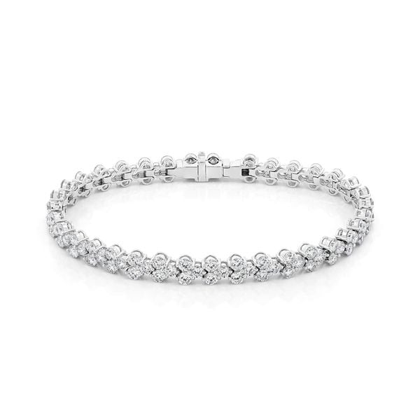 Lắc tay vàng trắng 14K gắn kim cương DOJI AFBB900479F2ML1