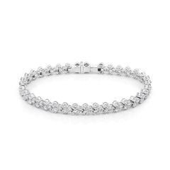 Lắc tay vàng trắng 14K gắn kim cương DOJI AFBB900479F2ML1