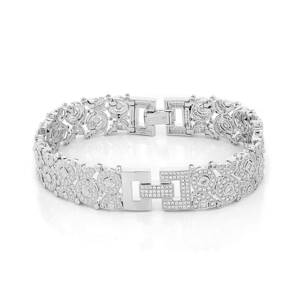 Vòng tay vàng trắng 18K gắn kim cương DOJI AFBB900491D2ML1 