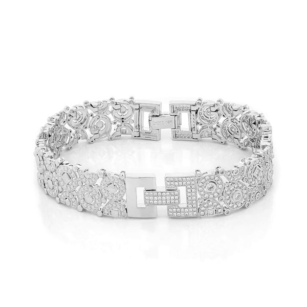 Vòng tay vàng trắng 18K gắn kim cương DOJI AFBB900491D2ML1