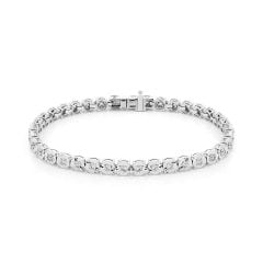 Lắc tay vàng trắng 14K gắn kim cương DOJI AFBB900521F2HM1