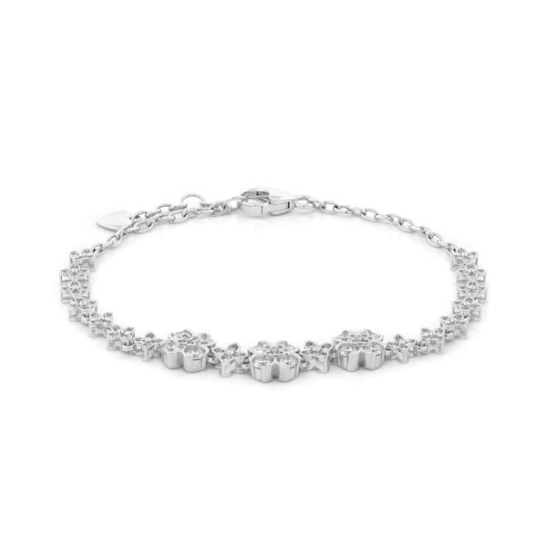 Lắc tay vàng trắng 14K gắn kim cương DOJI AFBB900537F2HM1