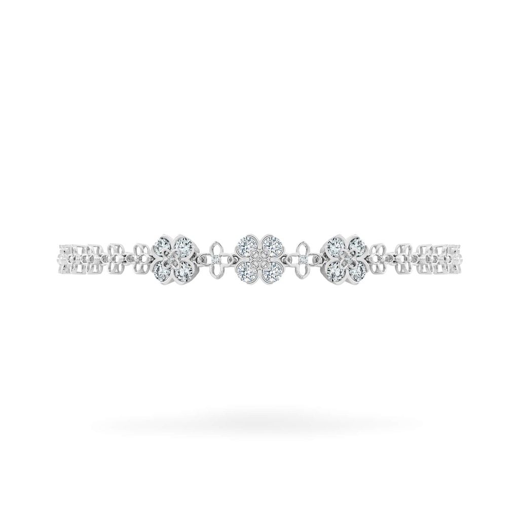 Lắc tay vàng trắng 14K gắn kim cương DOJI AFBB900537F2HM1 