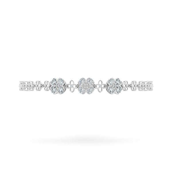Lắc tay vàng trắng 14K gắn kim cương DOJI AFBB900537F2HM1