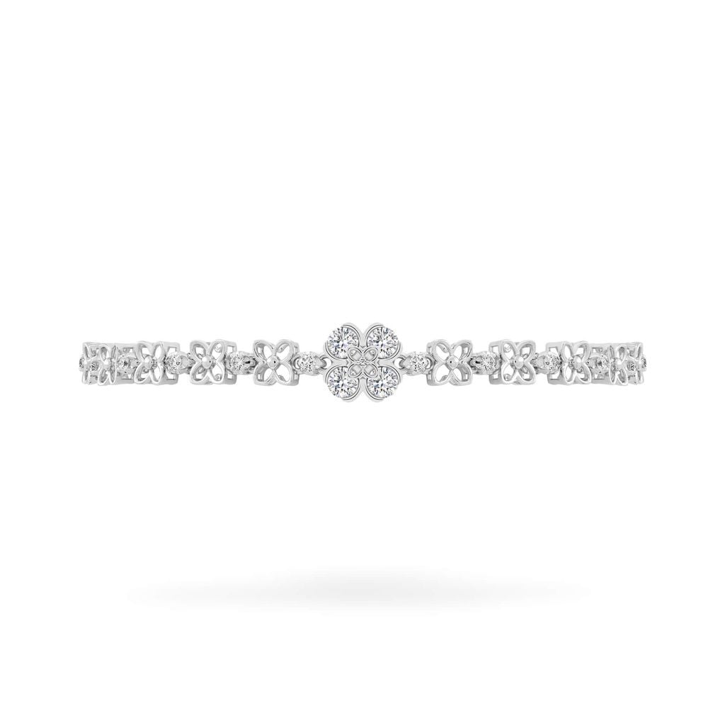 Lắc tay vàng trắng 14K gắn kim cương DOJI AFBB900538F2HM1 