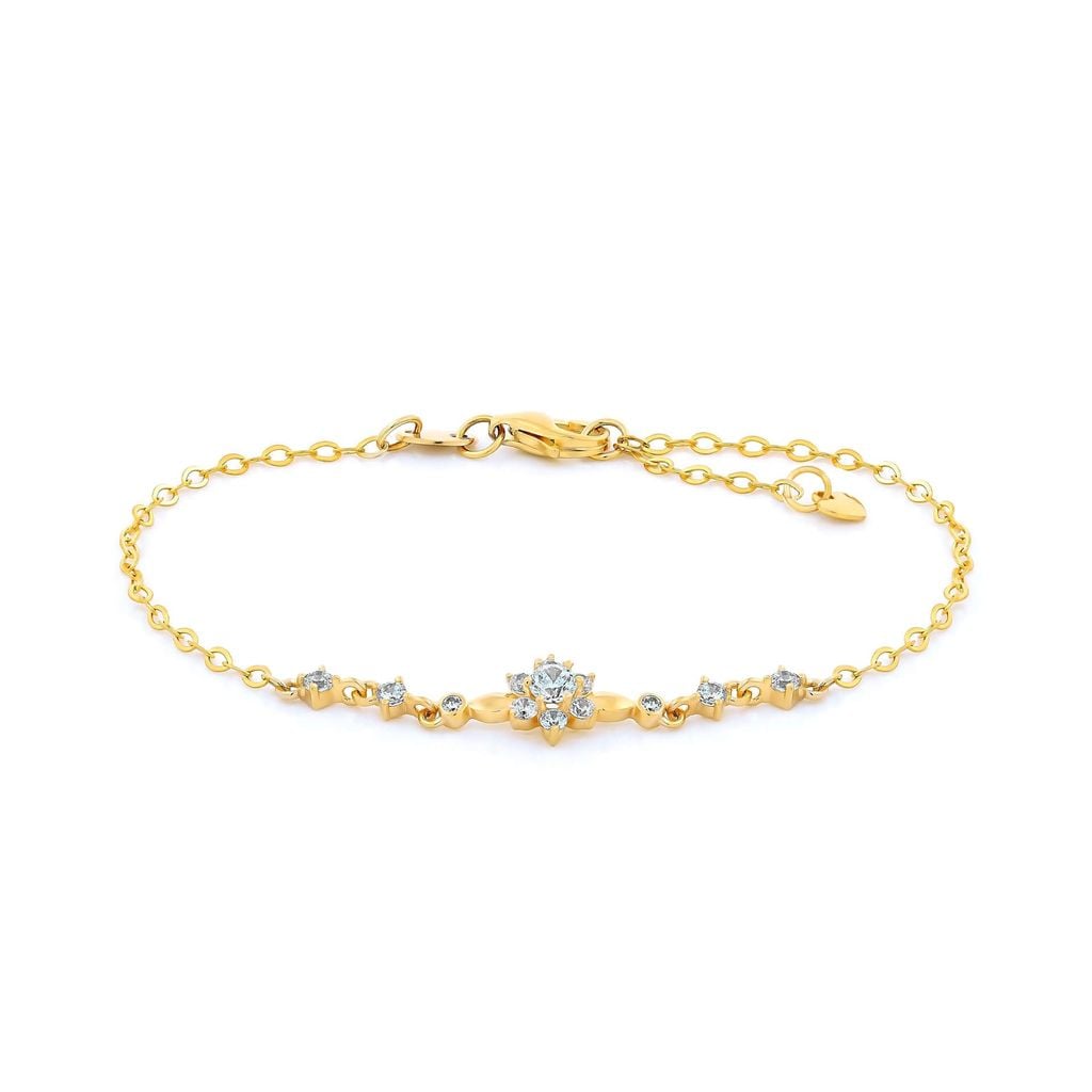 Lắc tay vàng vàng 14K gắn đá CZ DOJI AFBJ000546F1CZ1 