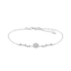 Lắc tay vàng trắng 14K gắn đá CZ DOJI AFBJ000546F2CZ1