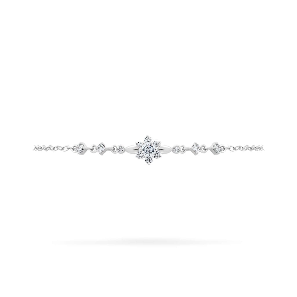 Lắc tay vàng trắng 14K gắn đá CZ DOJI AFBJ000546F2CZ1 