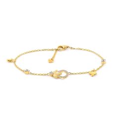 Lắc tay vàng vàng 14K gắn đá CZ DOJI AFBK000782F1CZ1