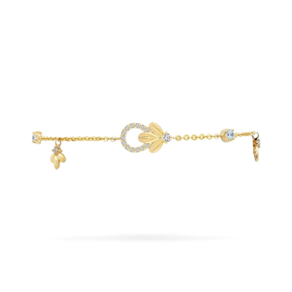 Lắc tay vàng vàng 14K gắn đá CZ DOJI AFBK000782F1CZ1 