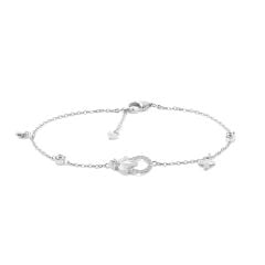 Lắc tay vàng trắng 14K gắn đá CZ DOJI AFBK000782F2CZ1