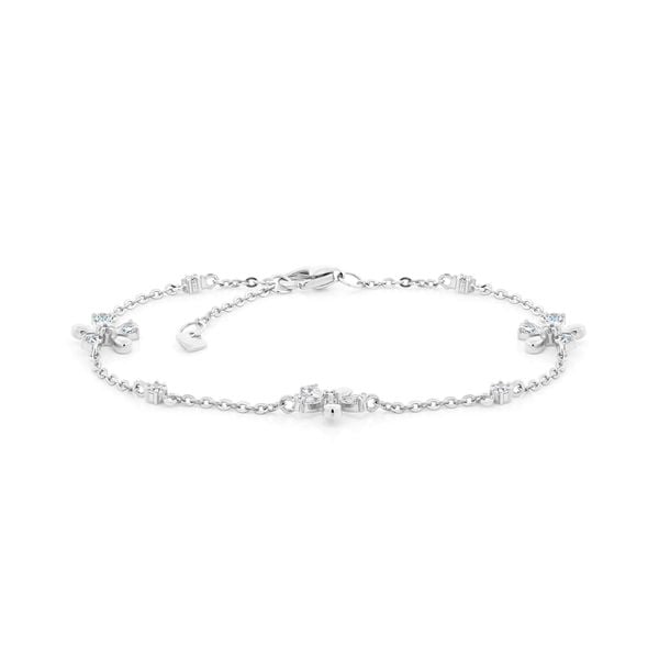 Lắc tay vàng trắng 14K gắn đá CZ DOJI AFBK000787F2CZ1