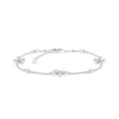 Lắc tay vàng trắng 14K gắn đá CZ DOJI AFBK000787F2CZ1