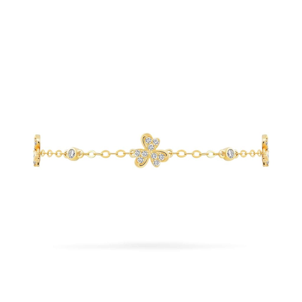 Lắc tay vàng vàng 14K gắn đá CZ DOJI AFBK000788F1CZ1 