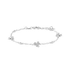 Lắc tay vàng trắng 14K gắn đá CZ DOJI AFBK000788F2CZ1