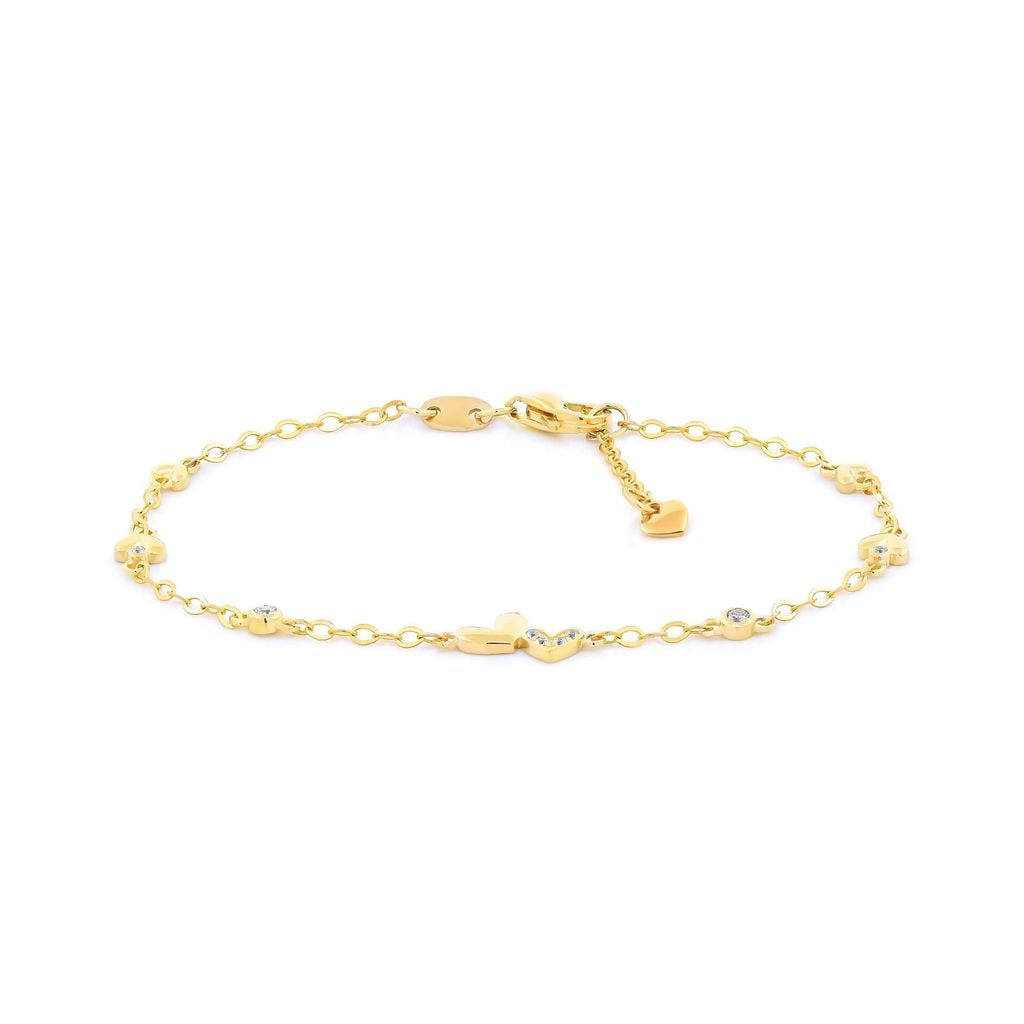 Lắc tay vàng vàng 14K gắn đá CZ DOJI AFBK000791F1CZ1 