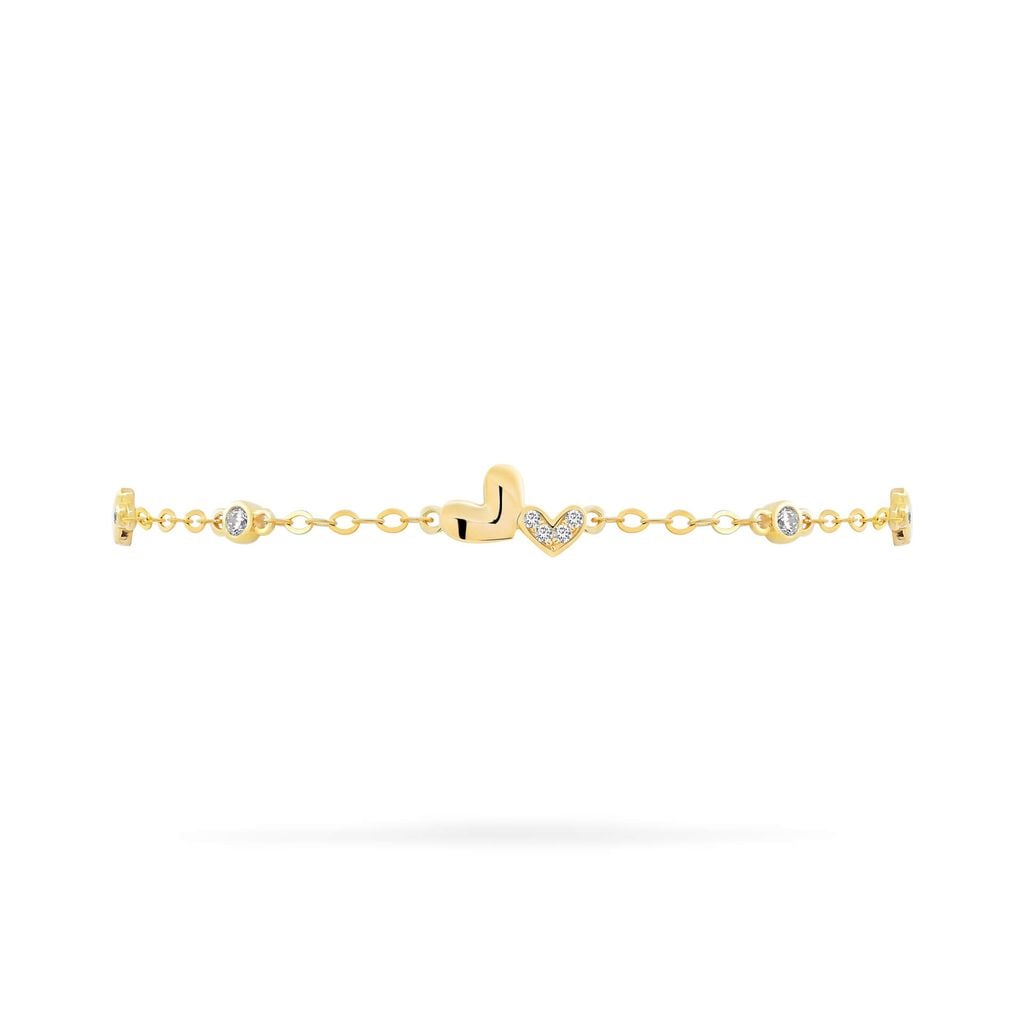 Lắc tay vàng vàng 14K gắn đá CZ DOJI AFBK000791F1CZ1 