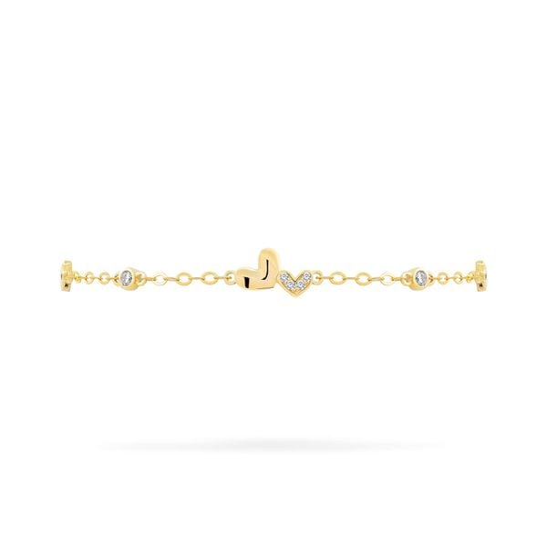 Lắc tay vàng vàng 14K gắn đá CZ DOJI AFBK000791F1CZ1