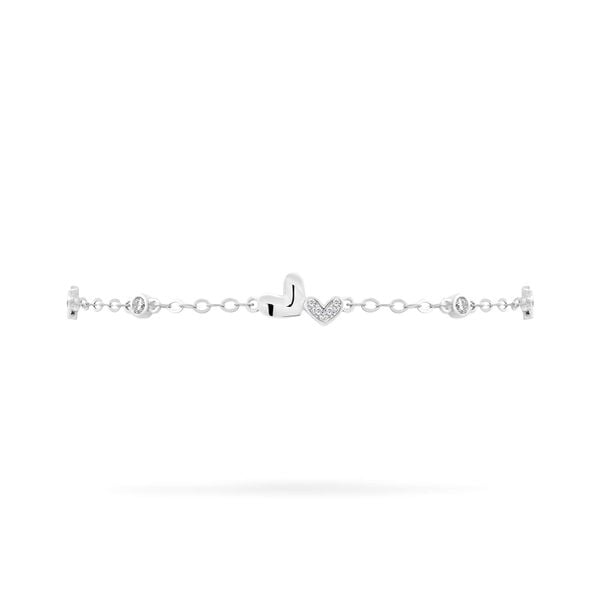 Lắc tay vàng trắng 14K gắn đá CZ DOJI AFBK000791F2CZ1