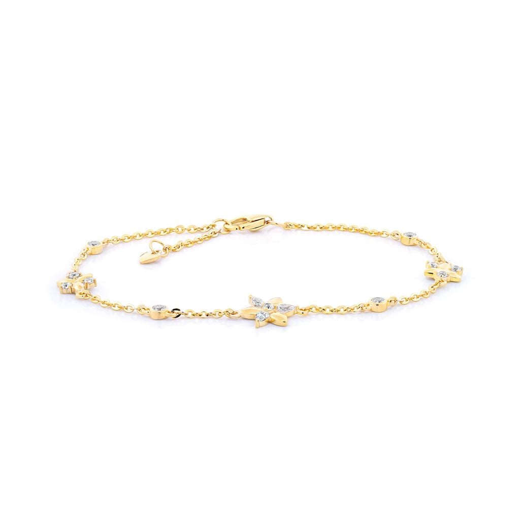 Lắc tay vàng vàng 14K gắn đá CZ DOJI AFBK000792F1CZ1 