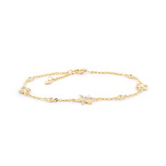 Lắc tay vàng vàng 14K gắn đá CZ DOJI AFBK000792F1CZ1
