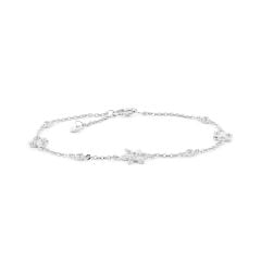 Lắc tay vàng trắng 14K gắn đá CZ DOJI AFBK000792F2CZ1
