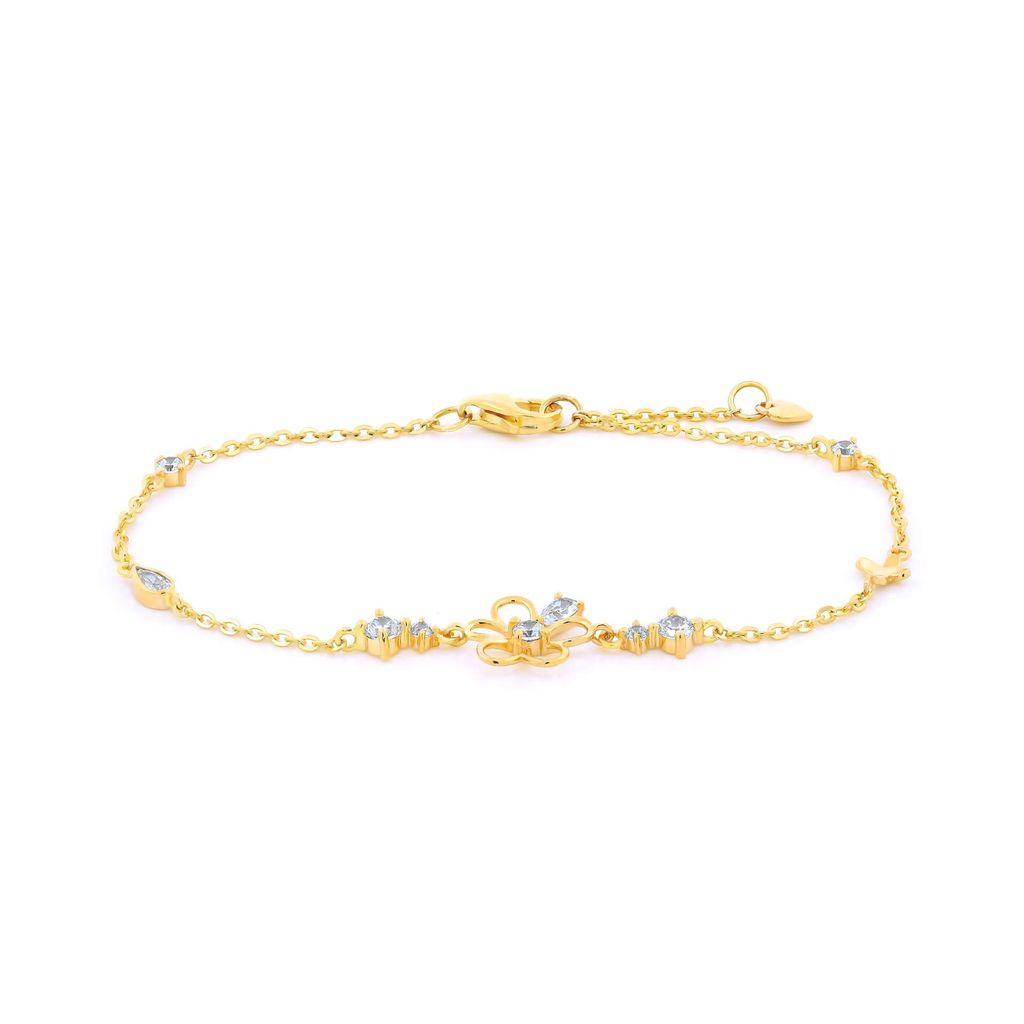 Lắc tay vàng vàng 14K gắn đá CZ DOJI AFBK000793F1CZ1 