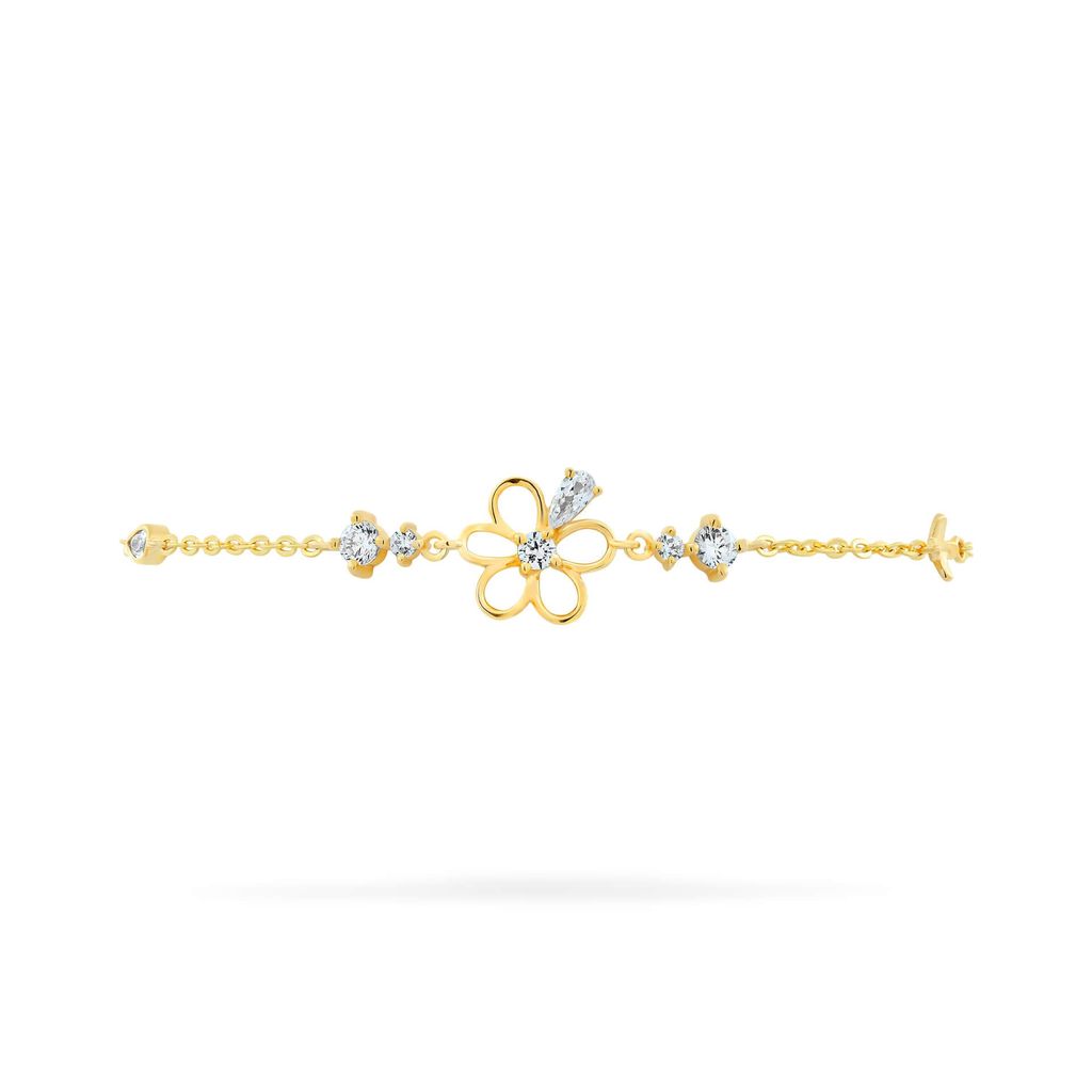 Lắc tay vàng vàng 14K gắn đá CZ DOJI AFBK000793F1CZ1 