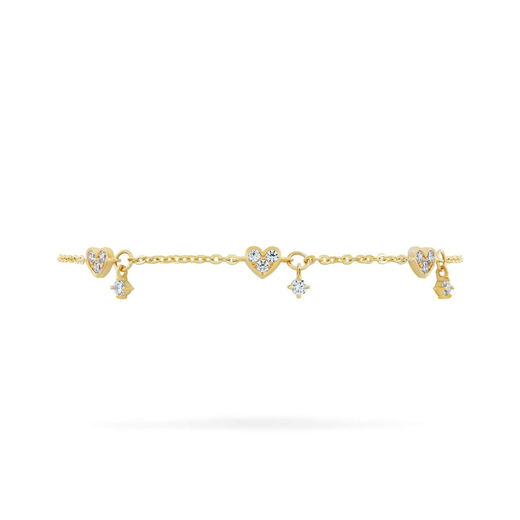 Lắc tay vàng vàng 14K gắn đá CZ DOJI AFBK000794F1CZ1 