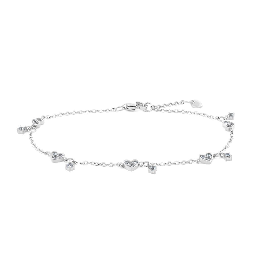 Lắc tay vàng trắng 14K gắn đá CZ DOJI AFBK000794F2CZ1 