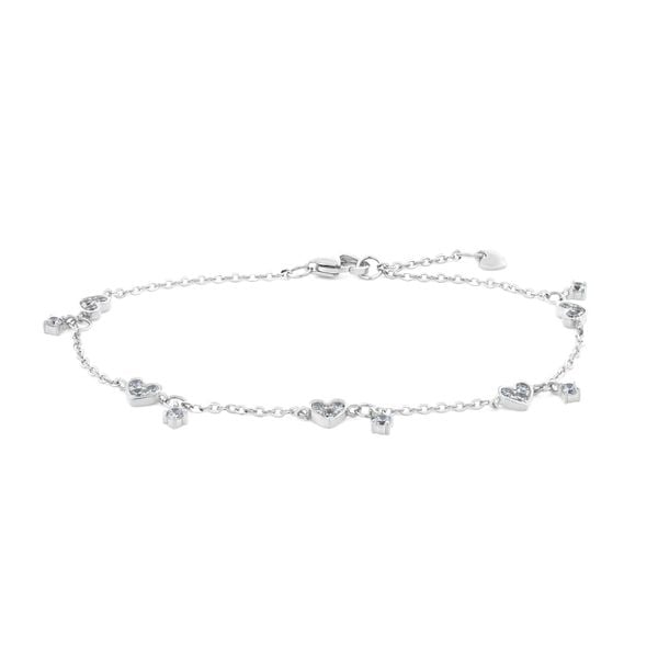 Lắc tay vàng trắng 14K gắn đá CZ DOJI AFBK000794F2CZ1