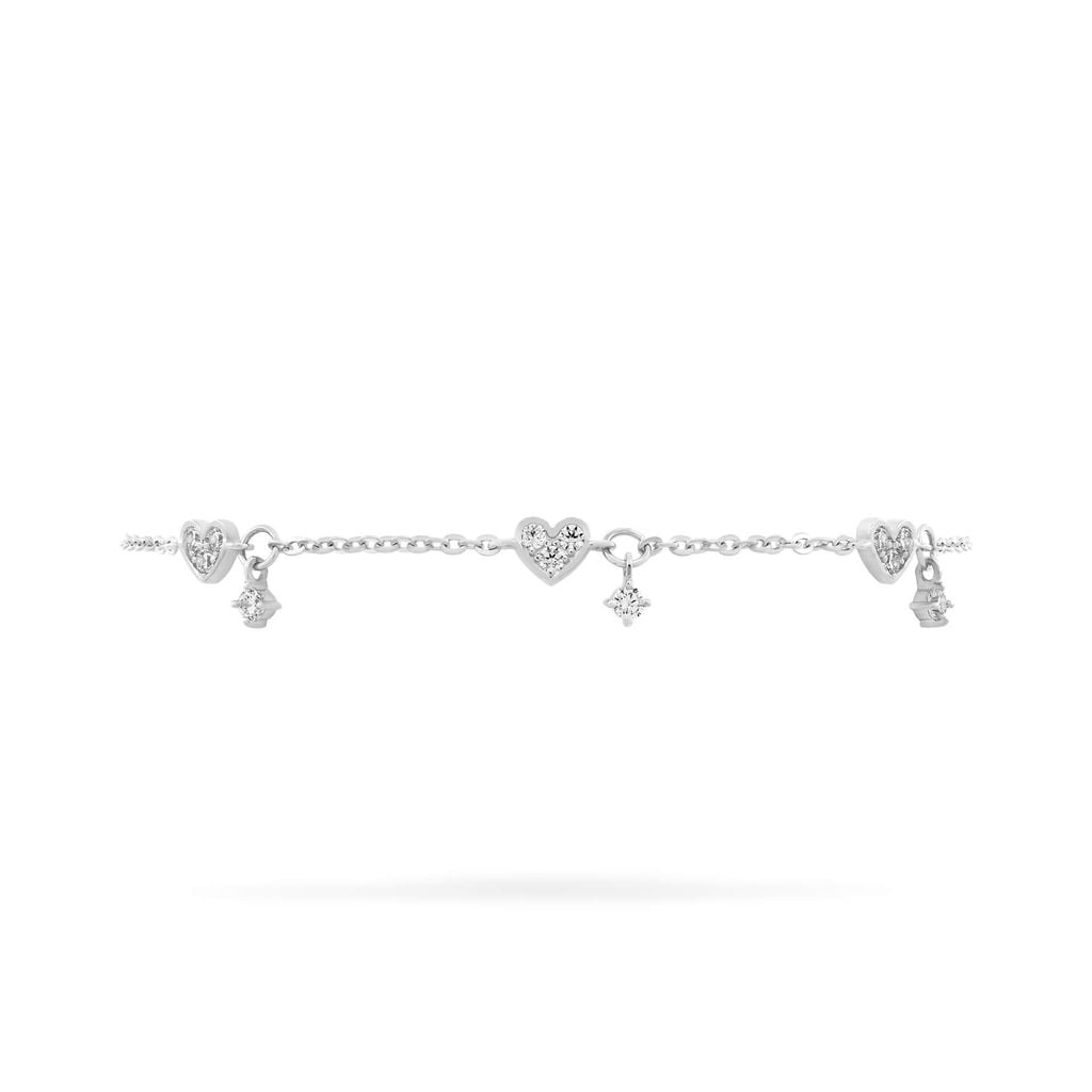 Lắc tay vàng trắng 14K gắn đá CZ DOJI AFBK000794F2CZ1 