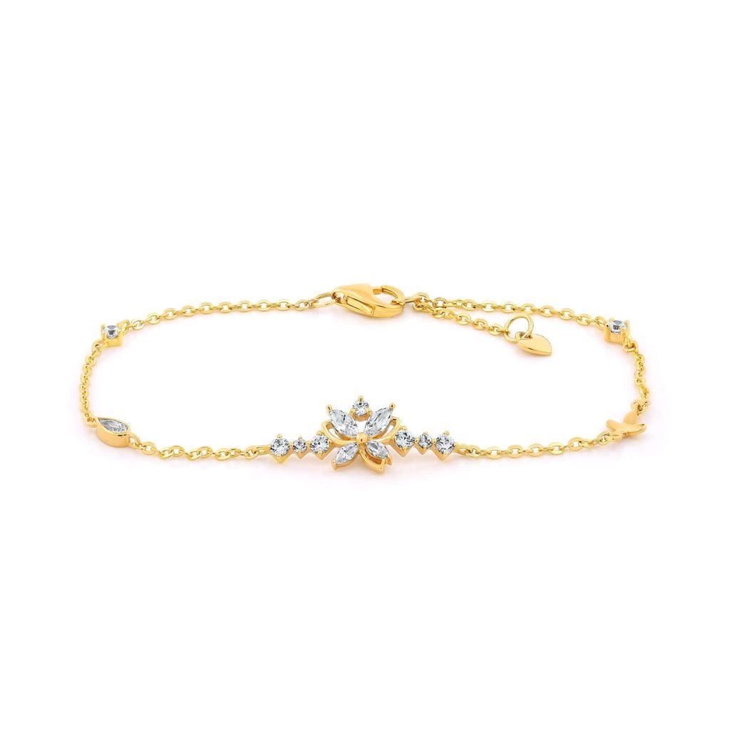 Lắc tay vàng vàng 14K gắn đá CZ DOJI AFBK000795F1CZ1 