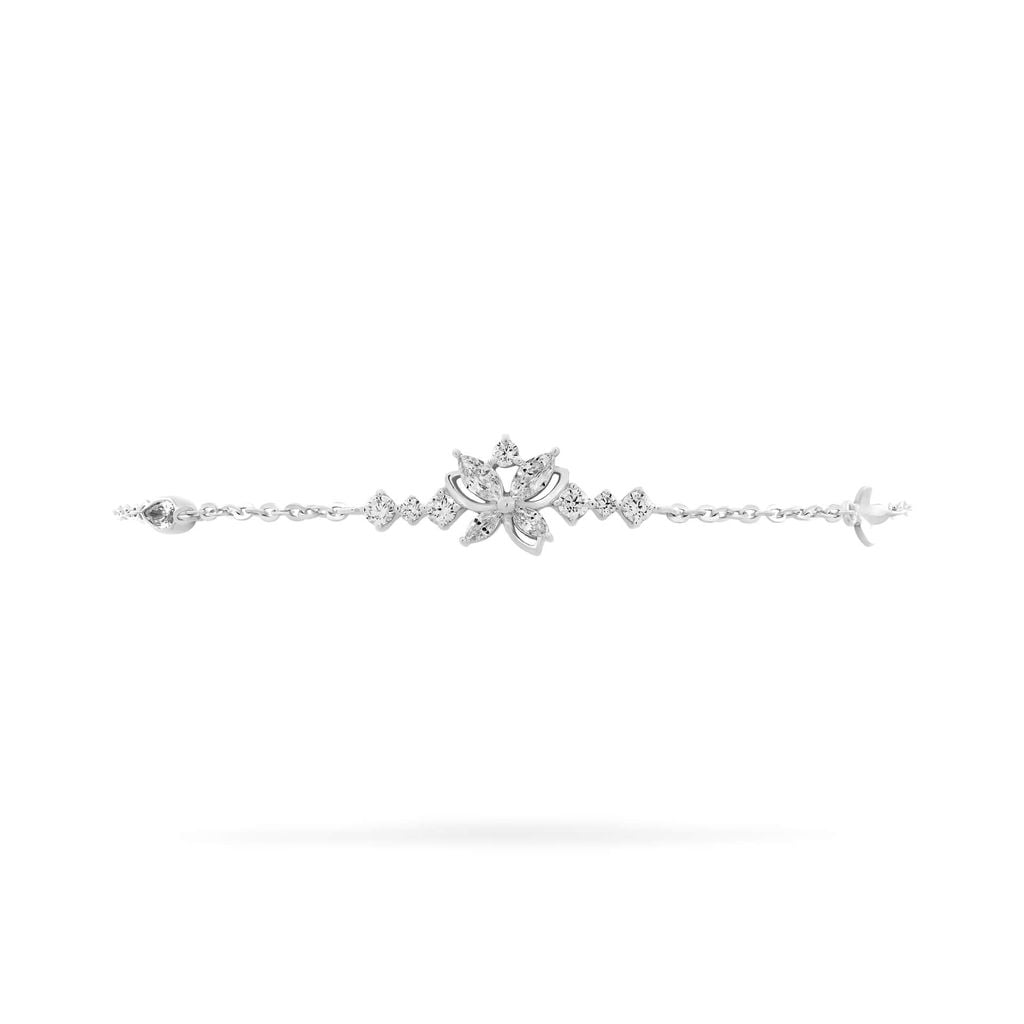 Lắc tay vàng trắng 14K gắn đá CZ DOJI AFBK000795F2CZ1 