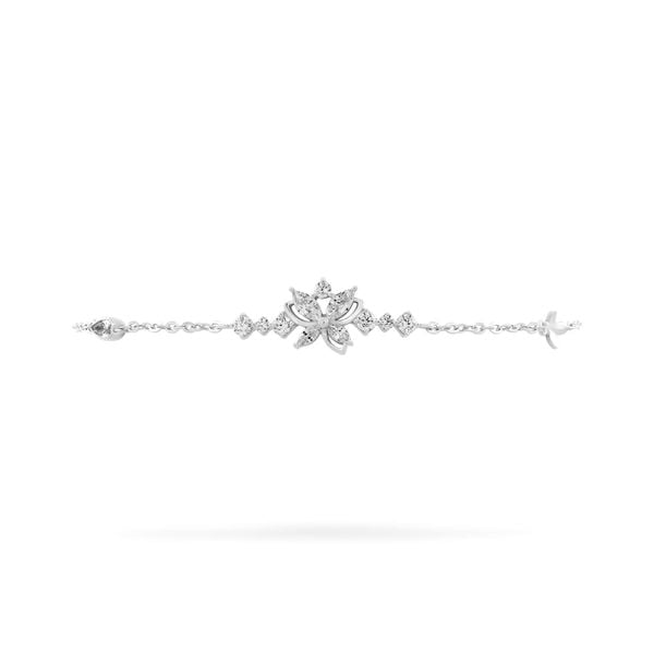 Lắc tay vàng trắng 14K gắn đá CZ DOJI AFBK000795F2CZ1