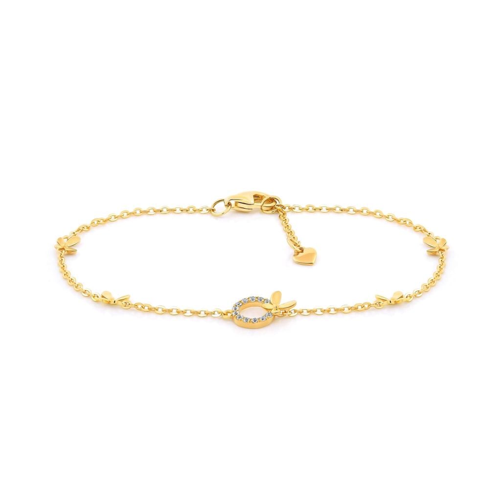 Lắc tay vàng vàng 14K gắn đá CZ DOJI AFBK000796F1CZ1 