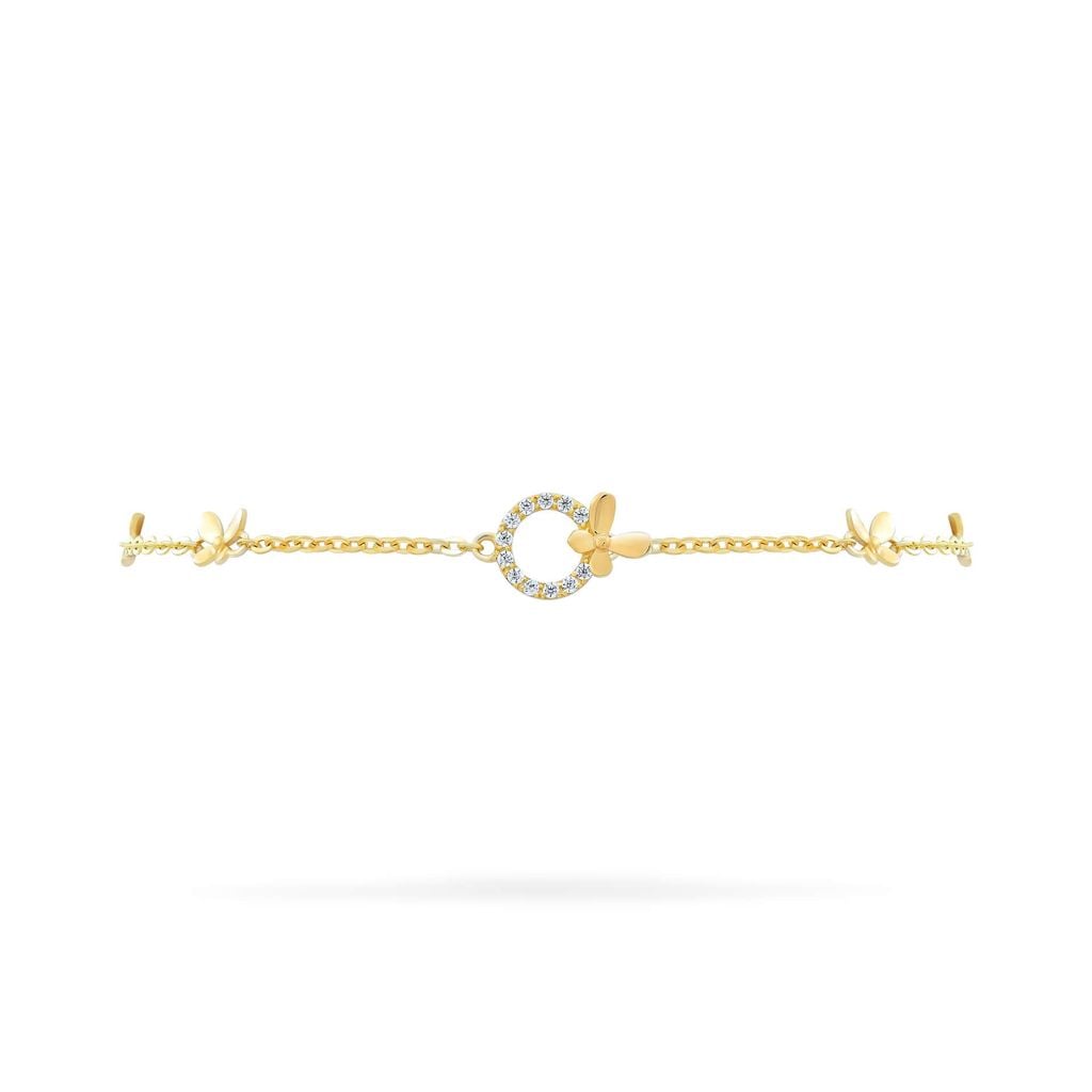 Lắc tay vàng vàng 14K gắn đá CZ DOJI AFBK000796F1CZ1 