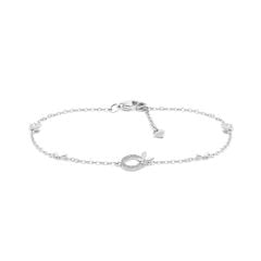 Lắc tay vàng trắng 14K gắn đá CZ DOJI AFBK000796F2CZ1