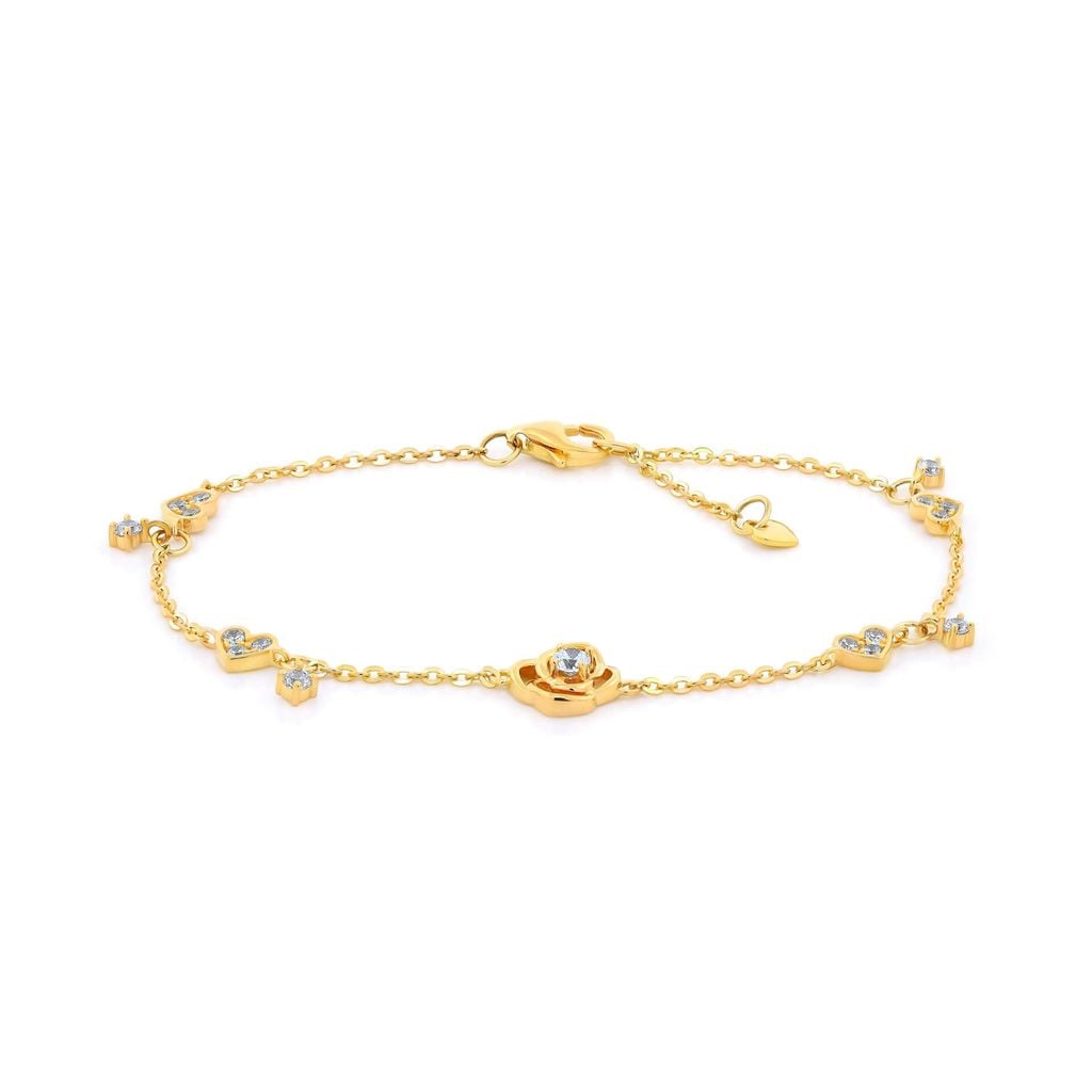 Lắc tay vàng vàng 14K gắn đá CZ DOJI AFBK000797F1CZ1 